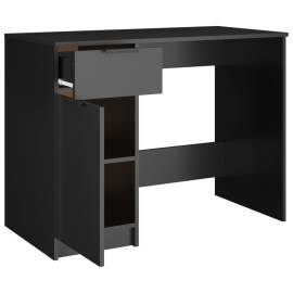Birou, negru, 100x50x75 cm, lemn prelucrat, 7 image