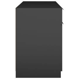Birou, negru, 100x50x75 cm, lemn prelucrat, 8 image