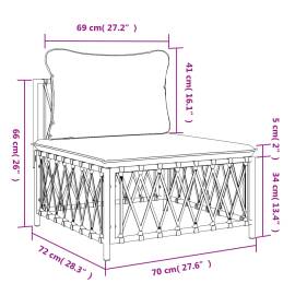 Canapea de mijloc grădină cu perne antracit, material țesut, 7 image