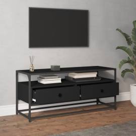 Dulap tv, negru, 100x35x45 cm, lemn prelucrat, 3 image