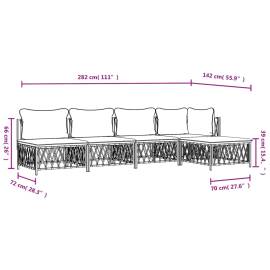 Set mobilier de grădină, 5 piese, cu perne, antracit, oțel, 8 image