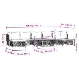 Set mobilier de grădină, 8 piese, cu perne, antracit, oțel, 9 image