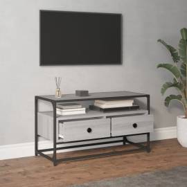 Comodă tv, gri sonoma, 80x35x45 cm, lemn prelucrat, 3 image