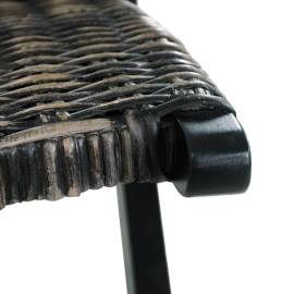Scaun relaxare negru& natural ratan kubu & lemn masiv de mahon, 5 image