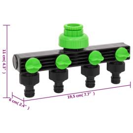 Adaptor pentru robinet 4 căi verde/negru 19,5x6x11 cm abs și pp, 6 image
