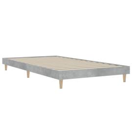 Cadru de pat, gri beton, 100x200 cm, lemn prelucrat, 3 image
