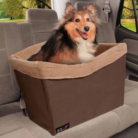 428416 happy ride pet booster seat "tagalong" l brown, 6 image
