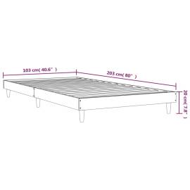 Cadru de pat, gri beton, 100x200 cm, lemn prelucrat, 9 image
