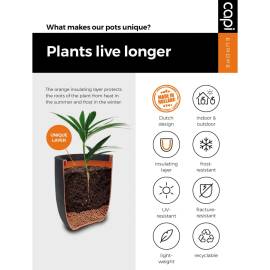 Capi vas de plante urban tube, negru, 40x40 cm, conic, kblt801, 6 image