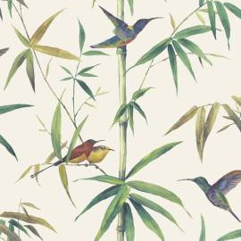 Noordwand tapet kolibri and bamboo, ecru