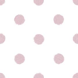 Noordwand tapet urban friends & coffee dots, alb și roz