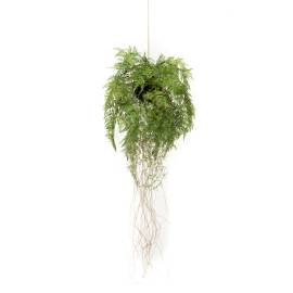 Emerald ferigă artificială suspendată cu rădăcini, 35 cm, 2 image