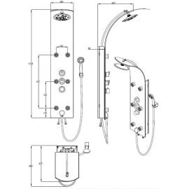 SchÜtte panou de duș din sticlă cu baterie termostatică lanzarote, alb, 8 image