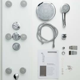 SchÜtte panou de duș din sticlă cu baterie termostatică lanzarote, alb, 6 image