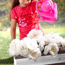 Axi ghiveci de flori pentru căsuța de joacă, gri și alb, 4 image