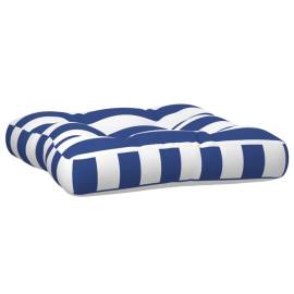 Pernă paleți dungi albastre/albe, 60x61,5x10 cm, textil oxford, 2 image