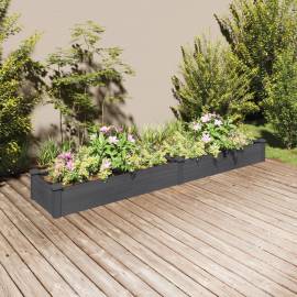 Strat grădină înălțat cu căptușeală gri 240x45x25 cm, lemn brad