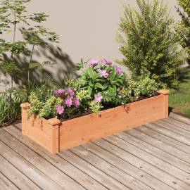 Strat grădină înălțat cu căptușeală maro 120x45x25 cm lemn brad
