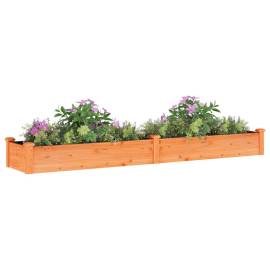 Strat grădină înălțat cu căptușeală maro 240x45x25 cm lemn brad, 3 image
