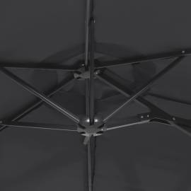 Umbrelă de soare cu două capete, negru, 316x240 cm, 6 image
