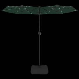 Umbrelă de soare cu două capete cu led-uri, verde, 316x240 cm, 6 image
