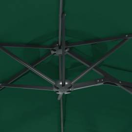 Umbrelă de soare cu două capete cu led-uri, verde, 316x240 cm, 8 image
