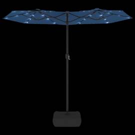 Umbrelă de soare cu două capete cu led-uri albastru 316x240 cm, 6 image