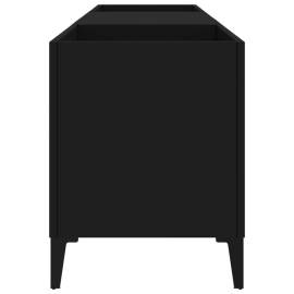 Comodă discuri, negru, 121x38x48 cm, lemn prelucrat, 6 image