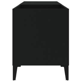Dulap pentru discuri, negru, 84,5x38x48 cm, lemn prelucrat, 6 image
