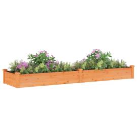 Strat grădină înălțat cu căptușeală maro 240x60x25 cm lemn brad, 3 image