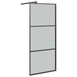 Paravan duș walk-in cu raft negru 100x195cm sticlă esg/aluminiu, 3 image