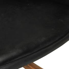 Scaun balansoar, negru, piele naturală, 8 image