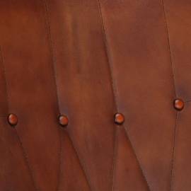 Scaun balansoar cu taburet, maro, piele naturală, 6 image