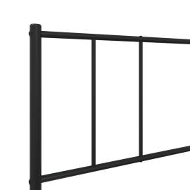 Cadru de pat din metal cu tăblie, negru, 100x200 cm, 9 image