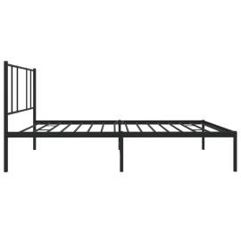 Cadru de pat metalic cu tăblie, negru, 80x200 cm, 7 image