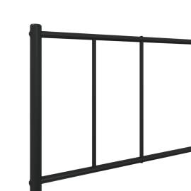 Cadru pat metalic cu tăblie, negru, 90x200 cm, 9 image