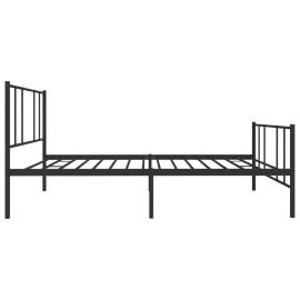 Cadru pat metalic cu tăblii de cap/picioare, negru, 80x200 cm, 7 image