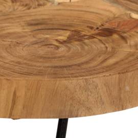 Măsuță de cafea, 36 cm, 6 trunchiuri, lemn masiv de acacia, 4 image