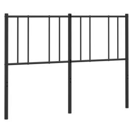 Tăblie de pat metalică, negru, 140 cm, 2 image
