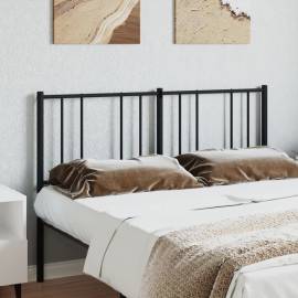 Tăblie de pat metalică, negru, 140 cm, 3 image
