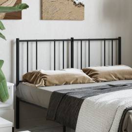 Tăblie de pat metalică, negru, 160 cm