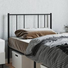 Tăblie de pat metalică, negru, 90 cm, 3 image