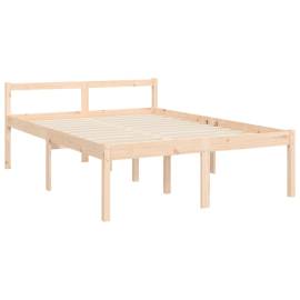 Cadru de pat cu tăblie, 120x200 cm, lemn masiv, 8 image