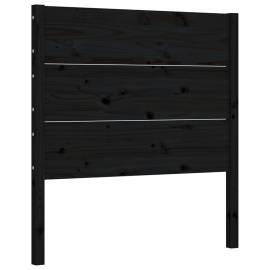 Cadru de pat cu tăblie 2ft6 small single, negru, lemn masiv, 8 image