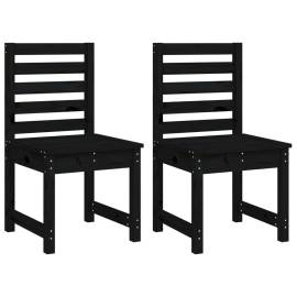 Set de masă pentru grădină, 4 piese, negru, lemn masiv de pin, 6 image