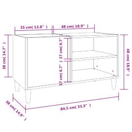 Dulap pentru discuri gri beton 84,5x38x48 cm lemn prelucrat, 8 image