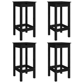 Set mobilier bar de grădină, 5 piese, negru, lemn masiv de pin, 6 image