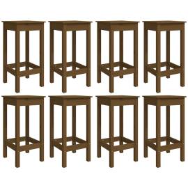 Set mobilier bar de grădină, 9 piese, maro miere lemn masiv pin, 6 image