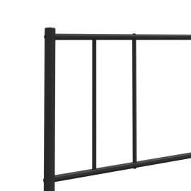 Tăblie de pat metalică, negru, 180 cm, 7 image