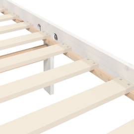 Cadru de pat cu tăblie 3ft, single, alb, lemn masiv, 10 image